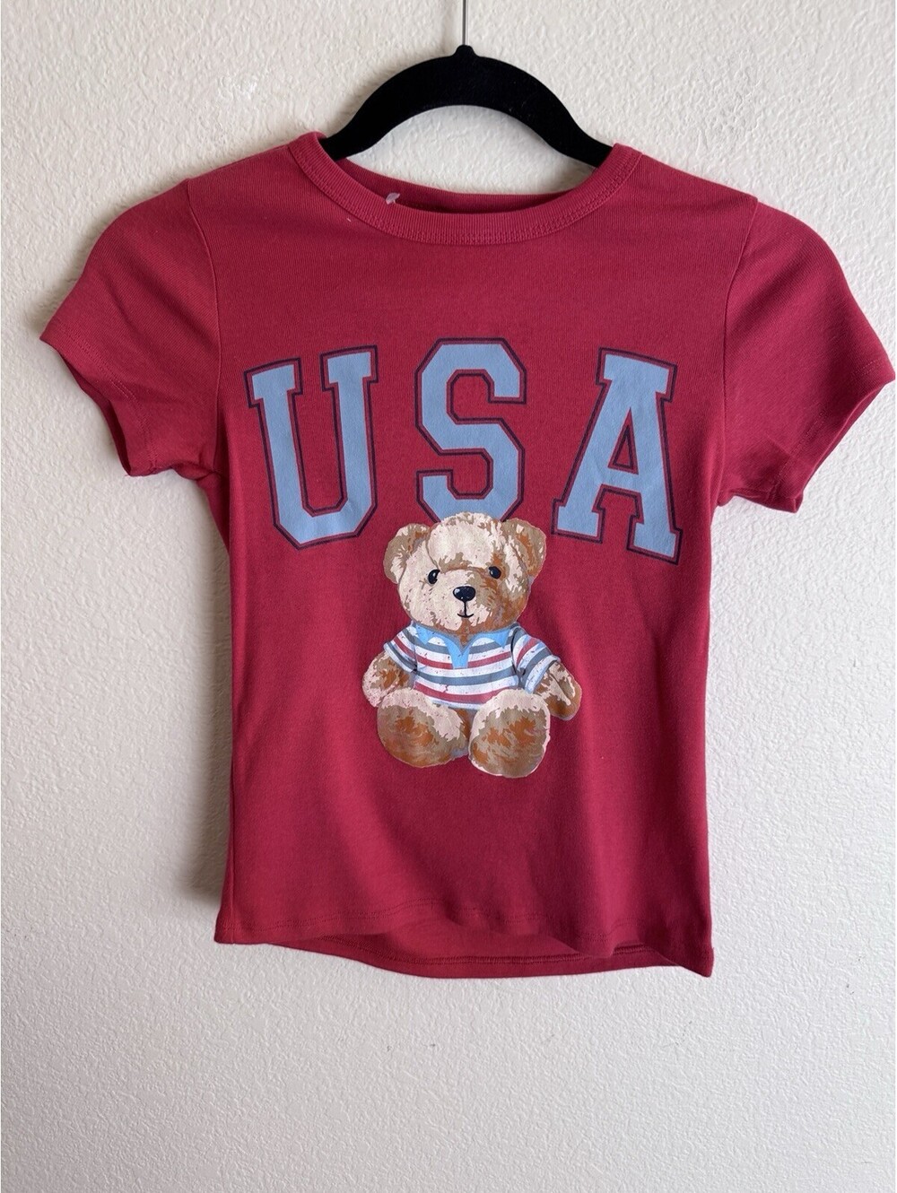 Vinyl Icons Women’s Patriotic Bear T-Shirt Size Small NWTs